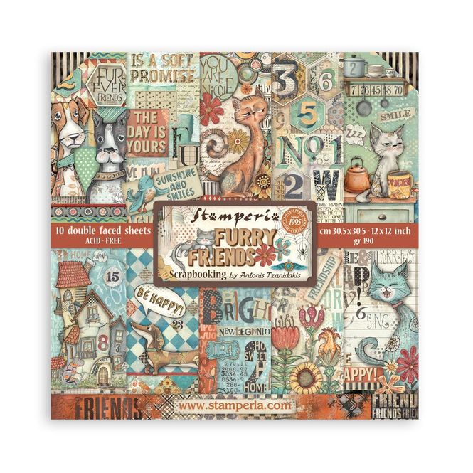 Hovedbilde Stamperia – Furry Friends 12x12
