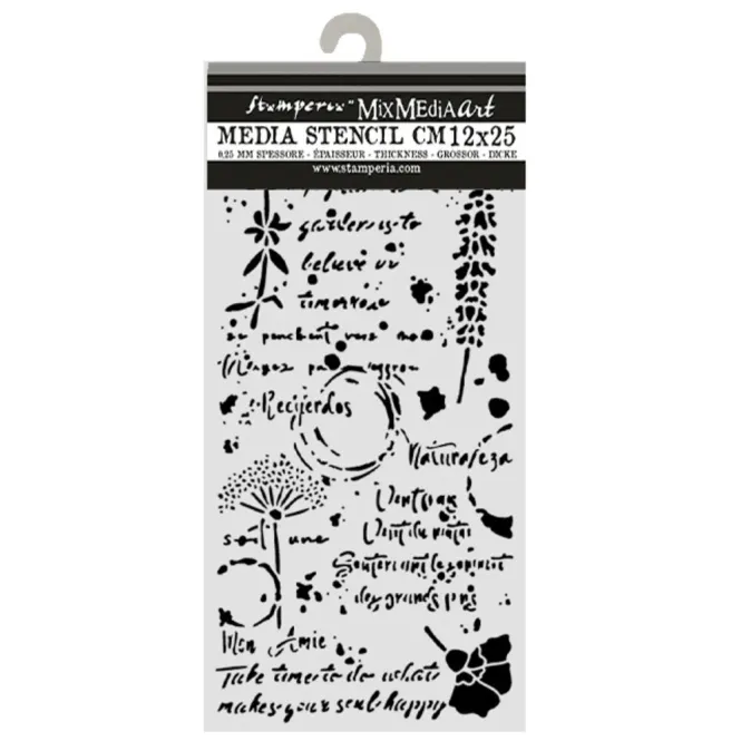 Hovedbilde Stamperia – Flowers and Poems Thick Stencil ...