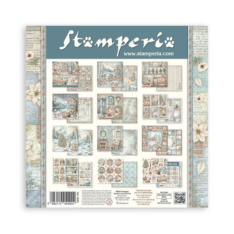Stamperia White Christmas Paper Pad 12 × 12