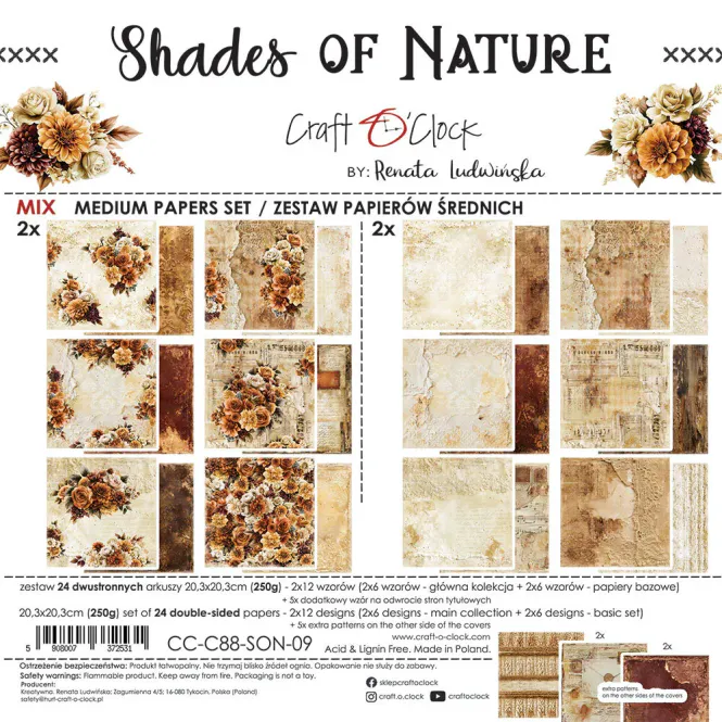 Hovedbilde Craft O’Clock Shades of Nature Mix Paper ...