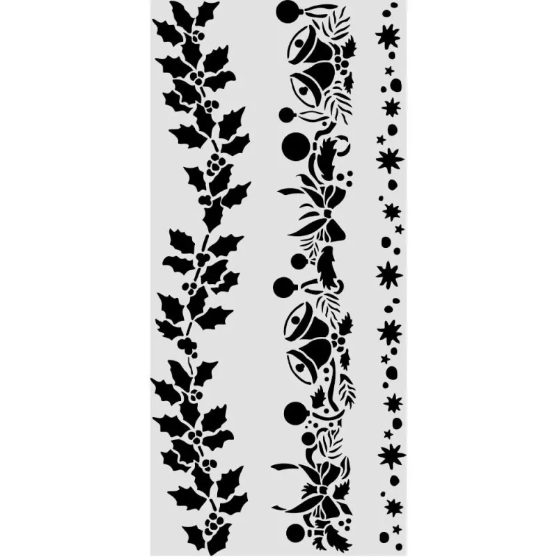 Stamperia Thick Stencil 12 × 25 cm – Christmas Borders (KSTDL170)
