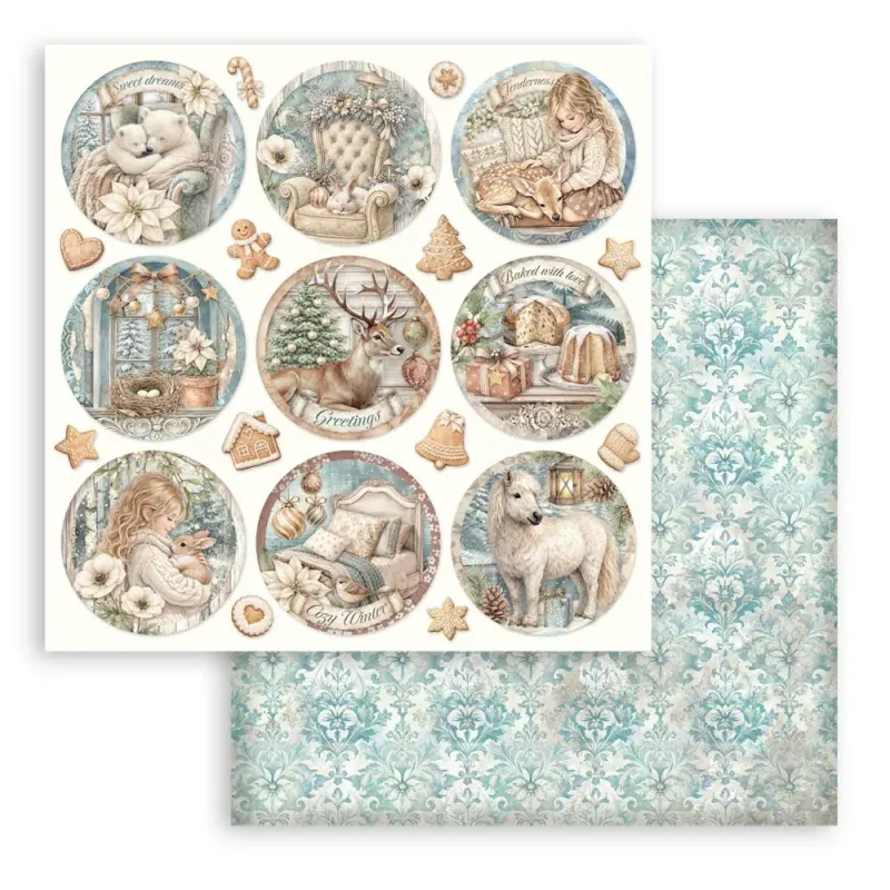 Stamperia White Christmas Paper Pad 12 × 12