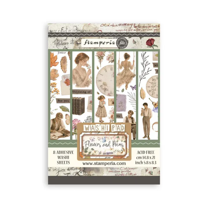 Hovedbilde Stamperia – Flowers and Poems Washi Pad A5 ...