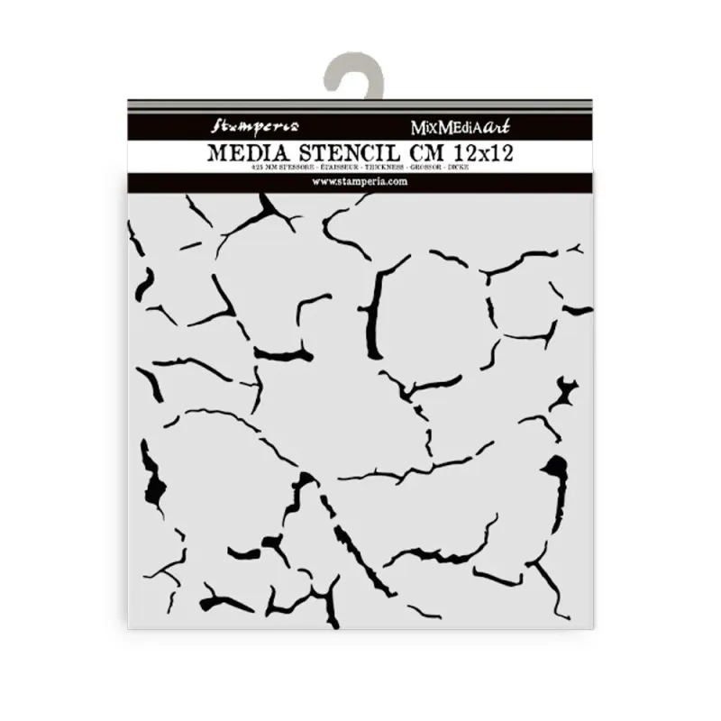 Stamperia Thick Stencil – Silent Sea Crackle Pattern 12x12 cm