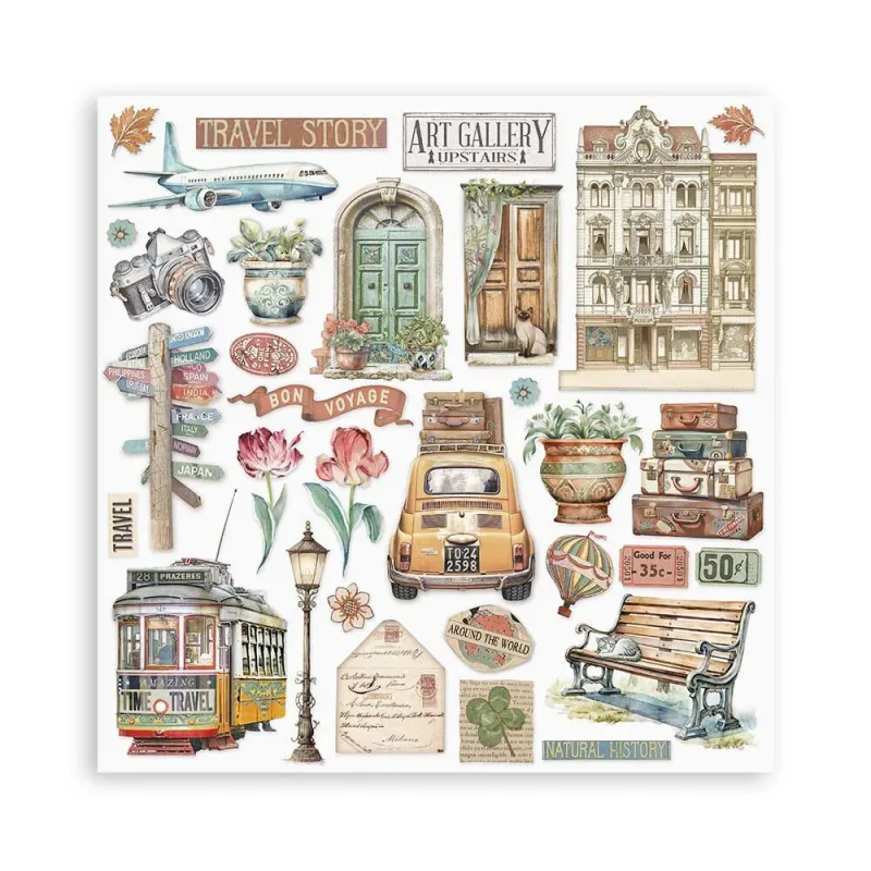 Stamperia Art Of Traveling Double Face 12x12
