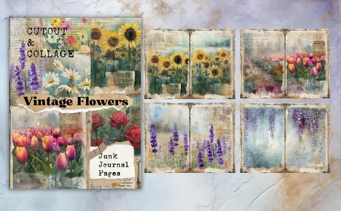 Hovedbilde Cutout and Collage – Vintage Flowers ...