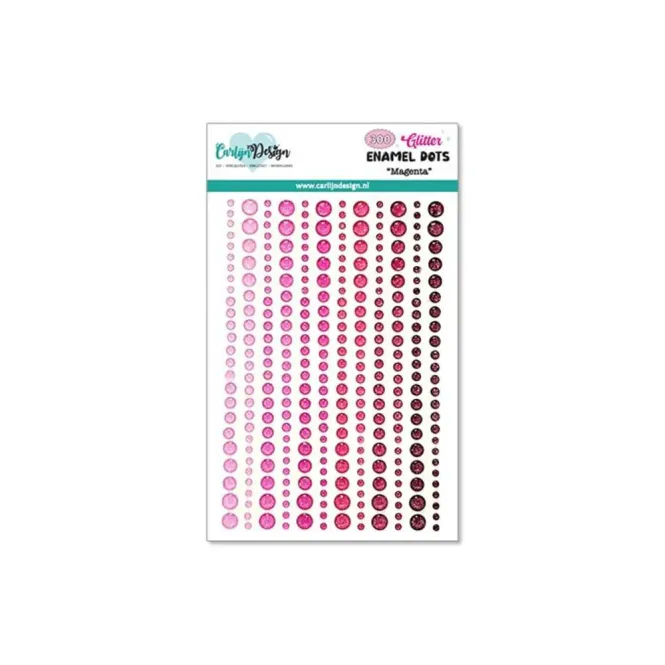 Hovedbilde CarlijnDesign – Glitter Enamel Dots Magenta ...