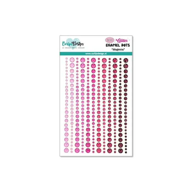 CarlijnDesign – Glitter Enamel Dots Magenta (300 stk)