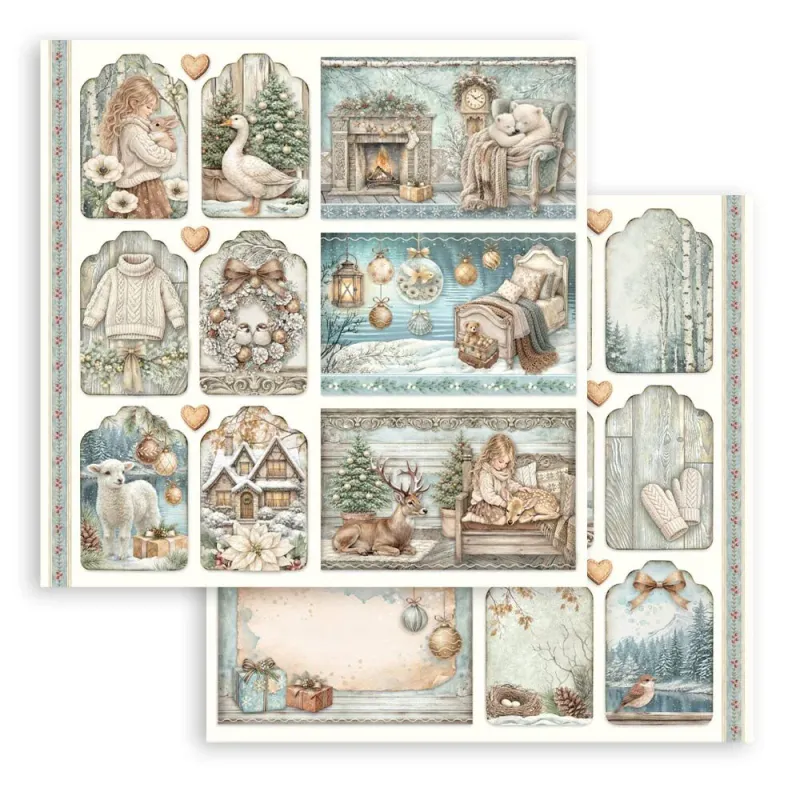 Stamperia White Christmas Paper Pad 8 × 8
