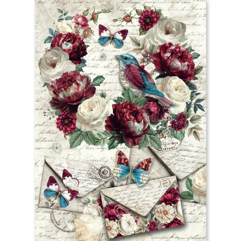 Ciao Bella – Bohemian Burgundy A5 Mixed Media Rice Paper (8 ark)