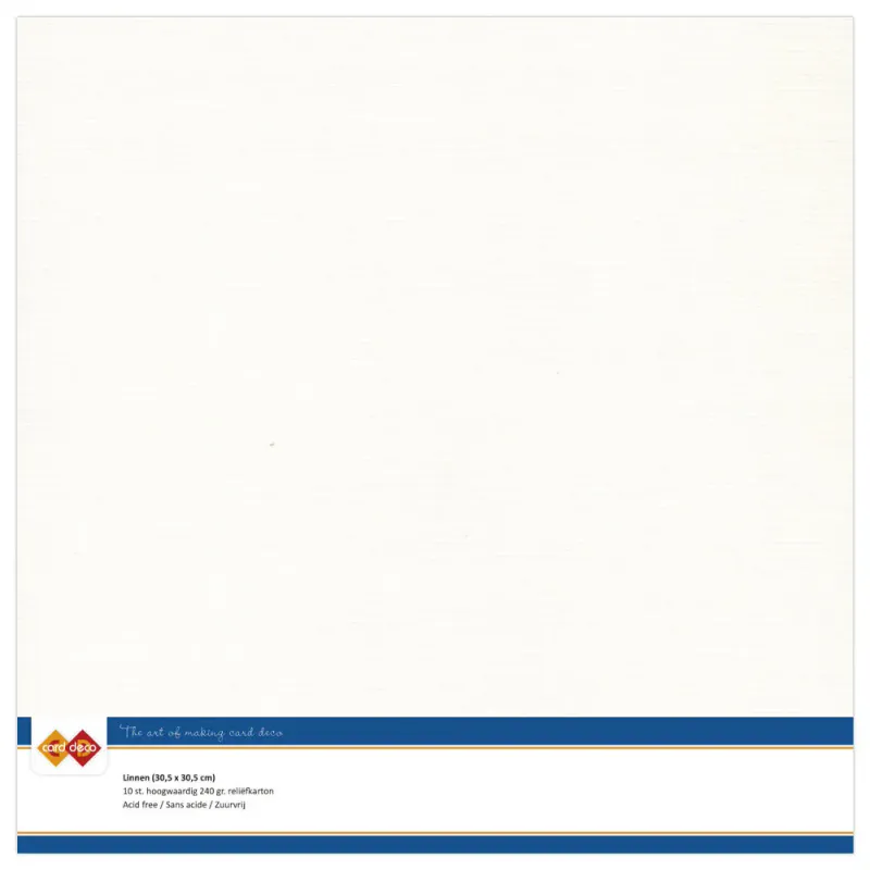 Linen Cardstock – Off-white (30,5 × 30,5 cm, 10 stk)