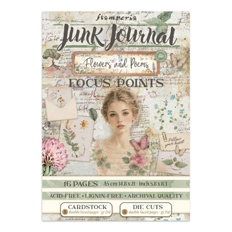 Stamperia Flowers and Poems Junk Journal A5 – Focus Points