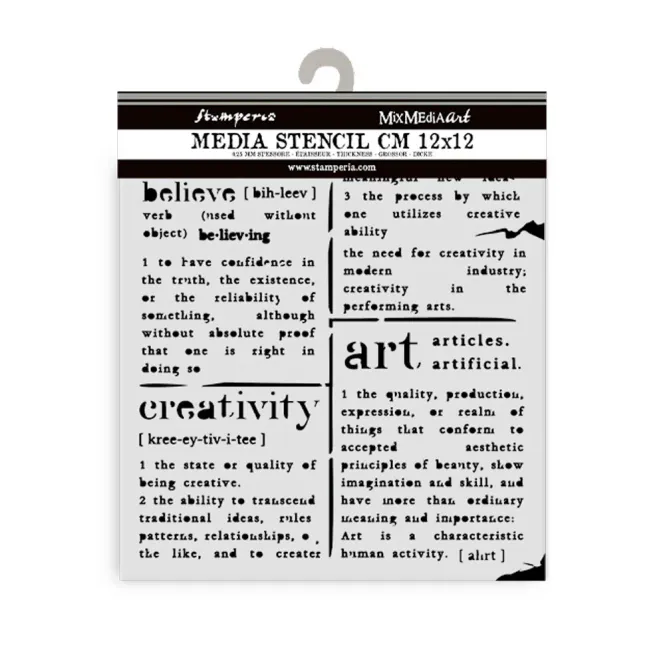 Hovedbilde Stamperia – Dictionary Stencil 12x12 cm ...