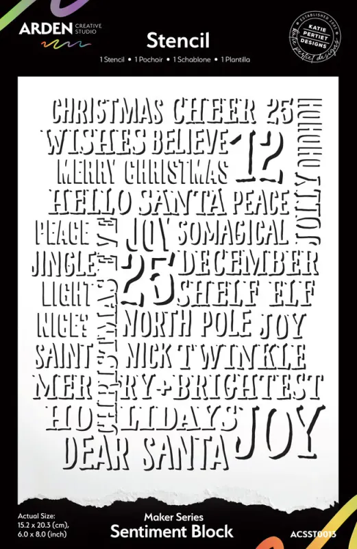 Arden Creative Studio – Sentiment Block 6x8 Stensil (ACSST0013)