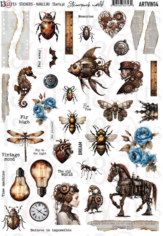 13@rt Stickers A4 – Steampunk World