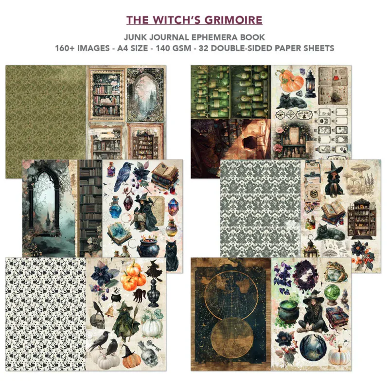 Ciao Bella – The Witch’s Grimoire Junk Journal & Ephemera Book A4