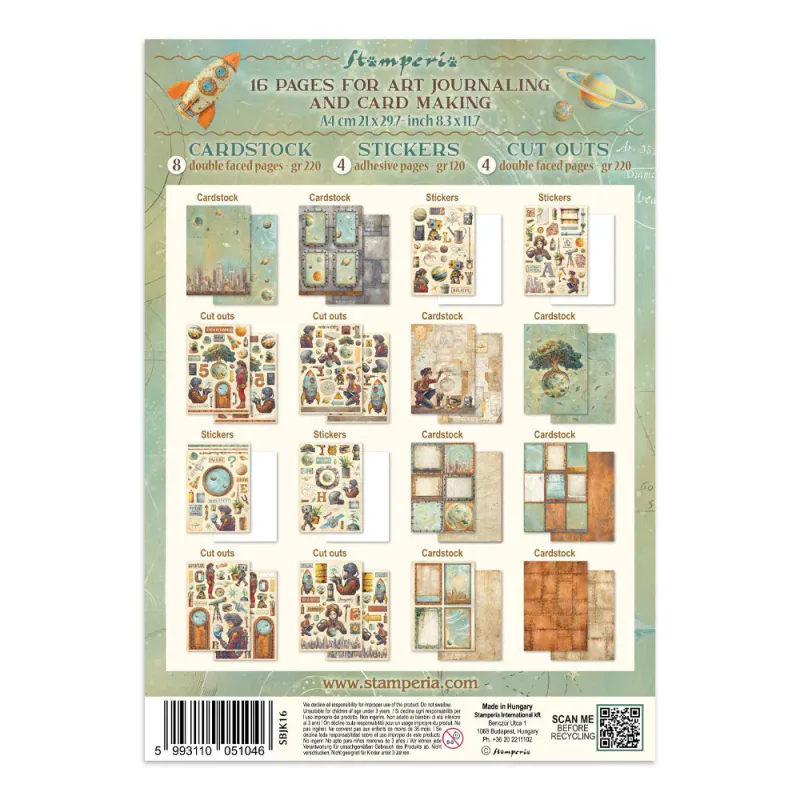 Stamperia A New Beginning Junk Journal Stickers, Cut-outs, Background