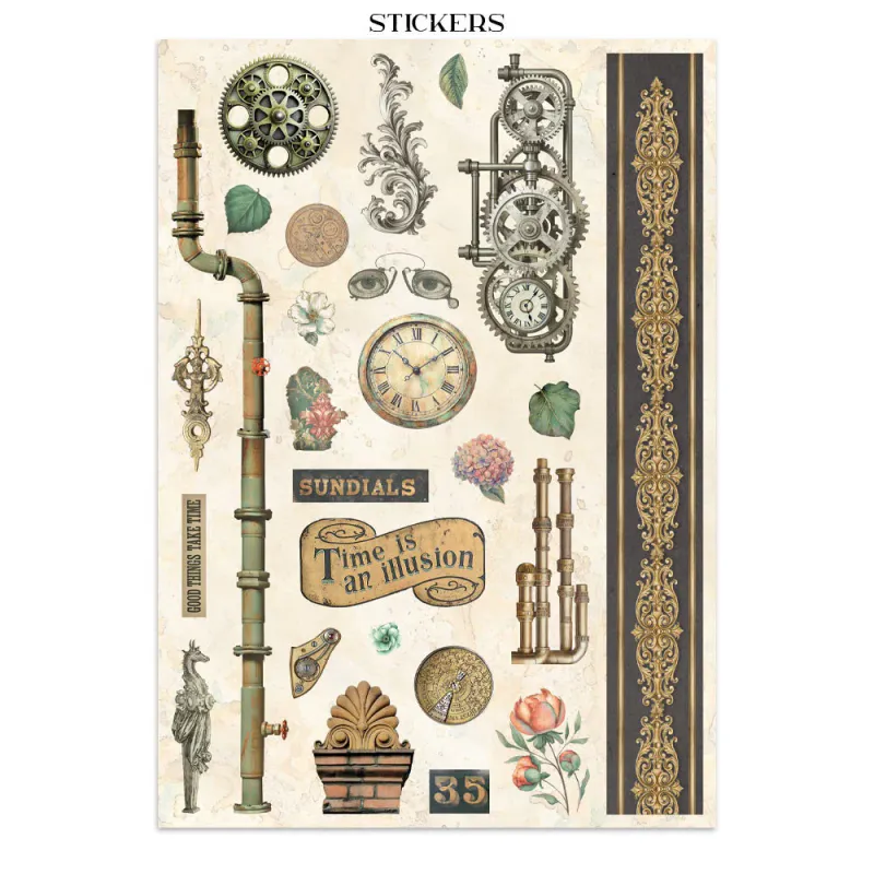 Stamperia Gardens of Time Junk Journal Kit – Backgrounds & Ephemera A4