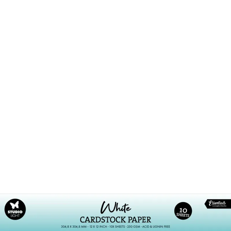Studio Light White 12x12 inch Cardstock Paper (10 stk)