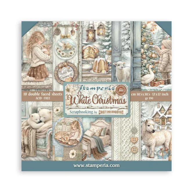 Hovedbilde Stamperia White Christmas Paper Pad 12 × 12