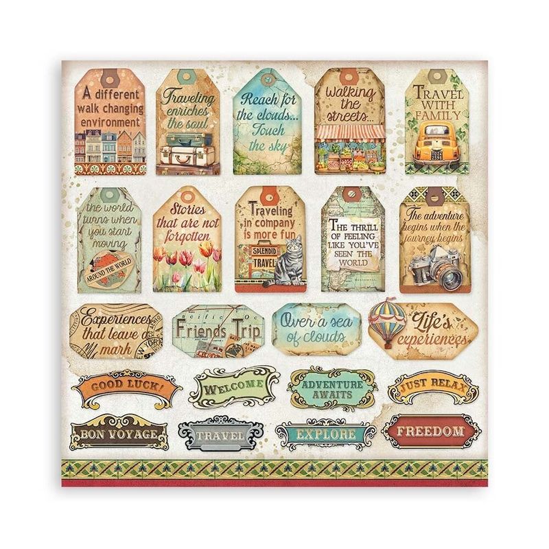 Stamperia Art Of Traveling Double Face 8x8