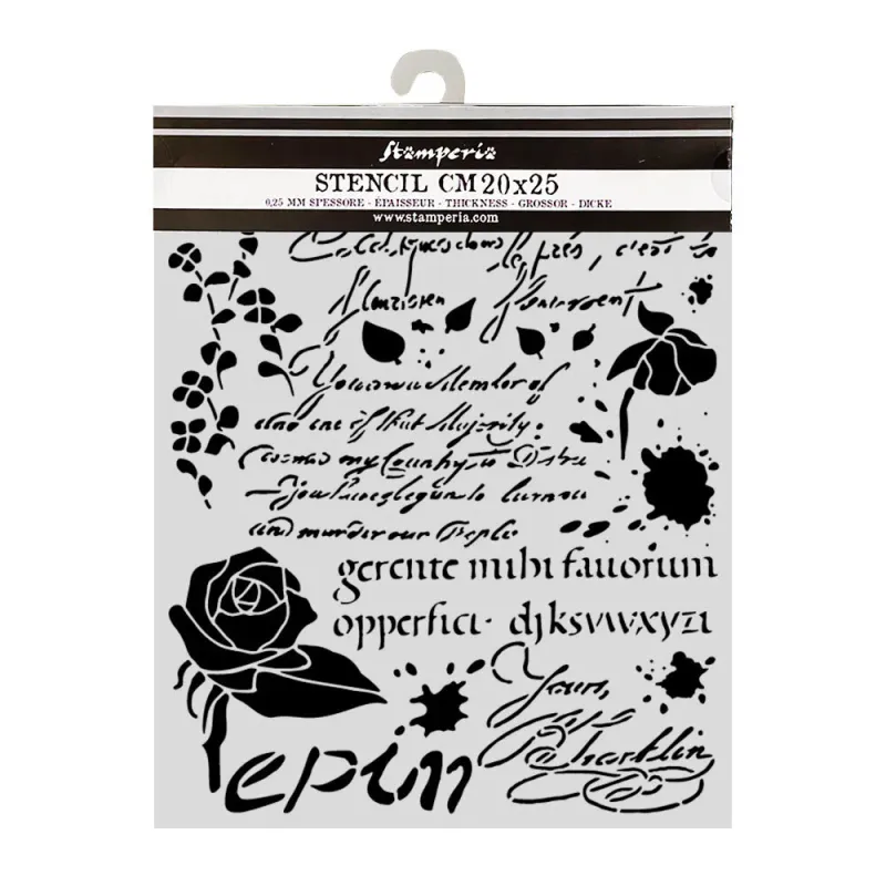 Stamperia – Flowers and Poems Thick Stencil Latin Inspirations 20 × 25 cm