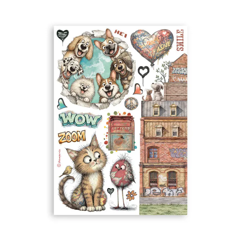 Stamperia – Furry Friends 2 Washi Pad A5 – 8 ark 