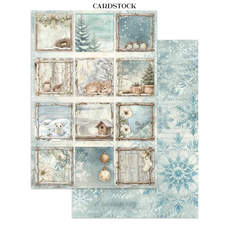Stamperia – White Christmas Junk Journal – Stickers, Backgrounds & Cut Outs