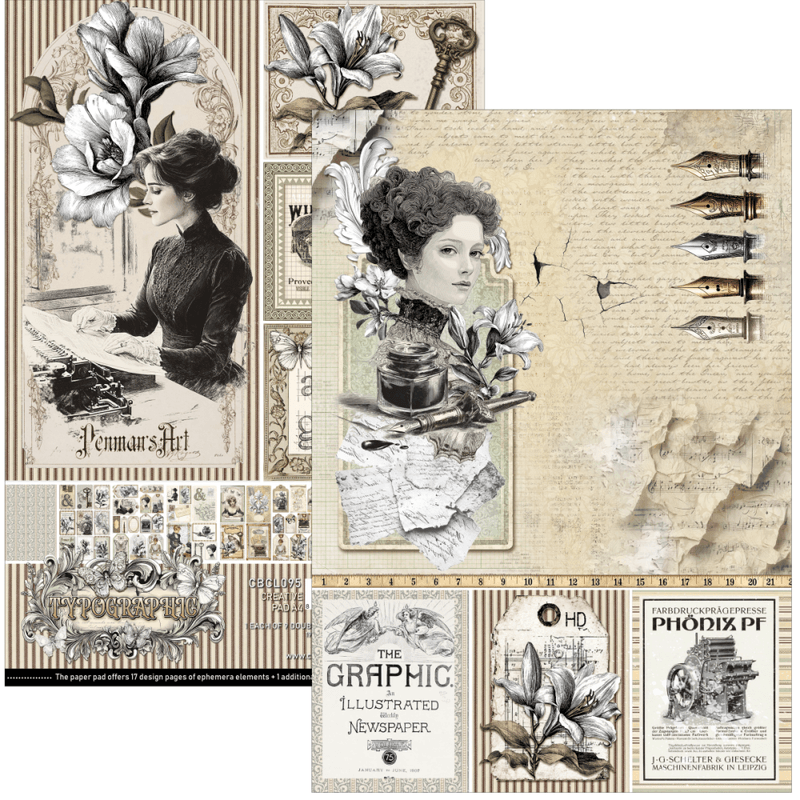 Ciao Bella – Typographic Creative Pad A4 (9 ark)