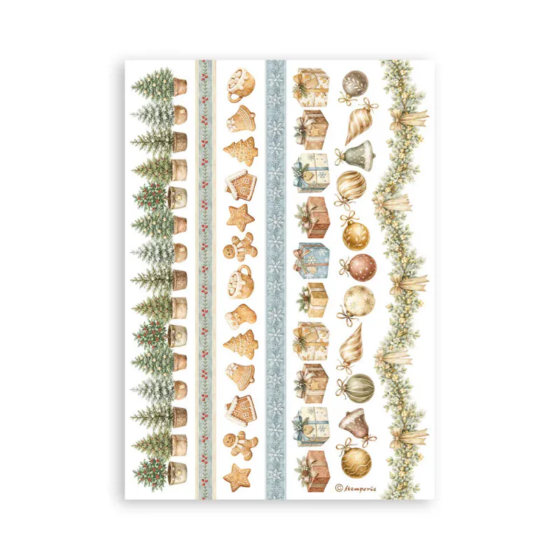Stamperia – White Christmas A5 Washi Pad av Cristina Radovan (8 ark)
