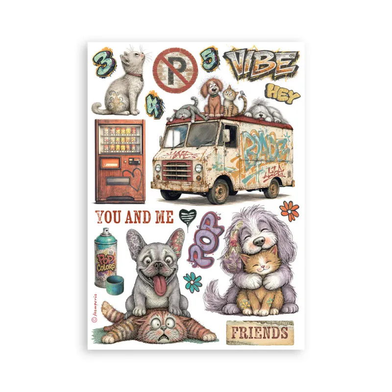 Stamperia – Furry Friends 2 Washi Pad A5 – 8 ark 