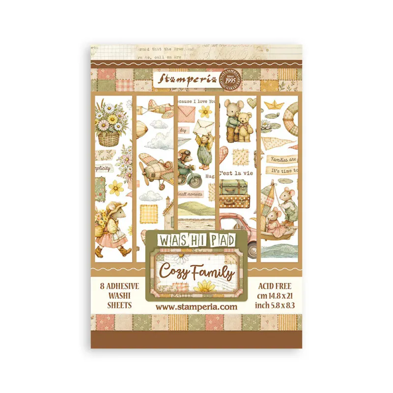 Stamperia – Cozy Family Washi Pad A5 – 8 ark