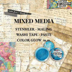 mixed media stensiler maling washi tape