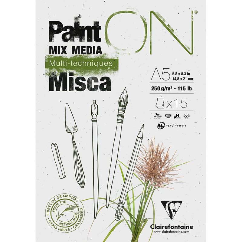 PaintON Mixed Media Papirblokk Misca – 15 ark 250g – A5