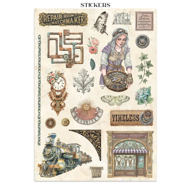 Stamperia Gardens of Time Junk Journal Kit – Backgrounds & Ephemera A4