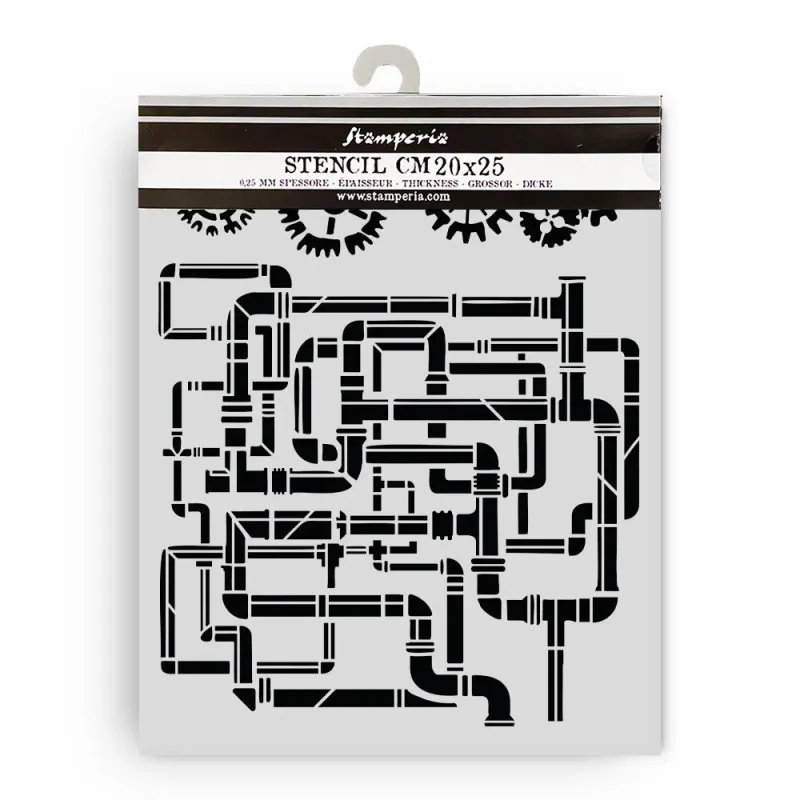 Stamperia Gardens of Time Thick Stencil – Tubes 20x25 cm