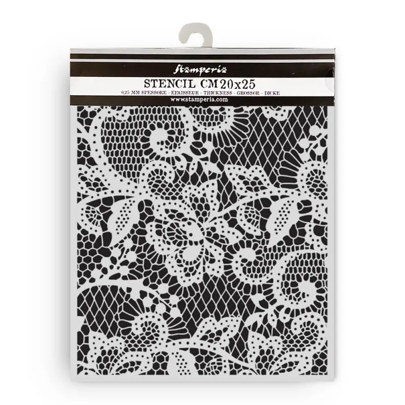 Stamperia – Quiet Days Thick Stencil 20 x 25 cm – Floral Lace