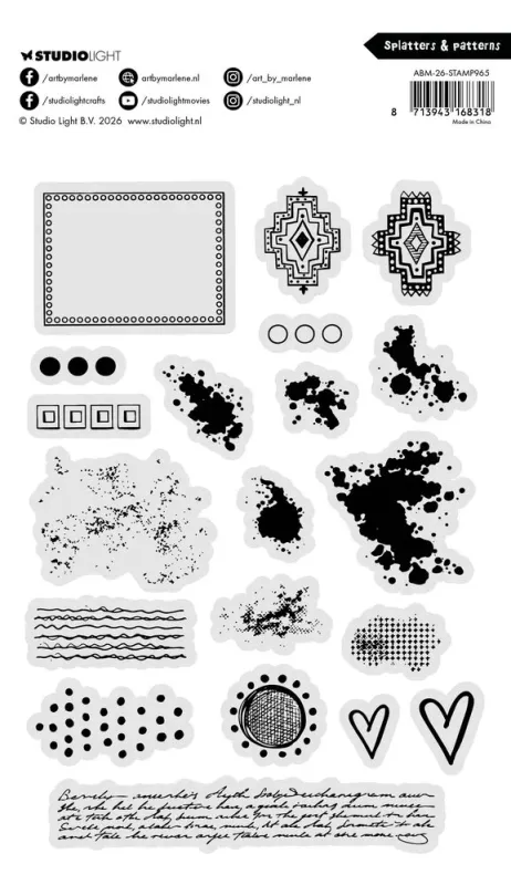 Art By Marlene – Splatters & Patterns Clear Stamp